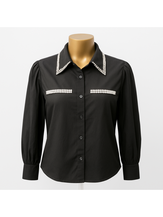 Camisa Perlas de satén