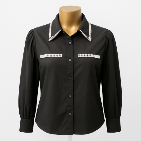 Camisa Perlas de satén