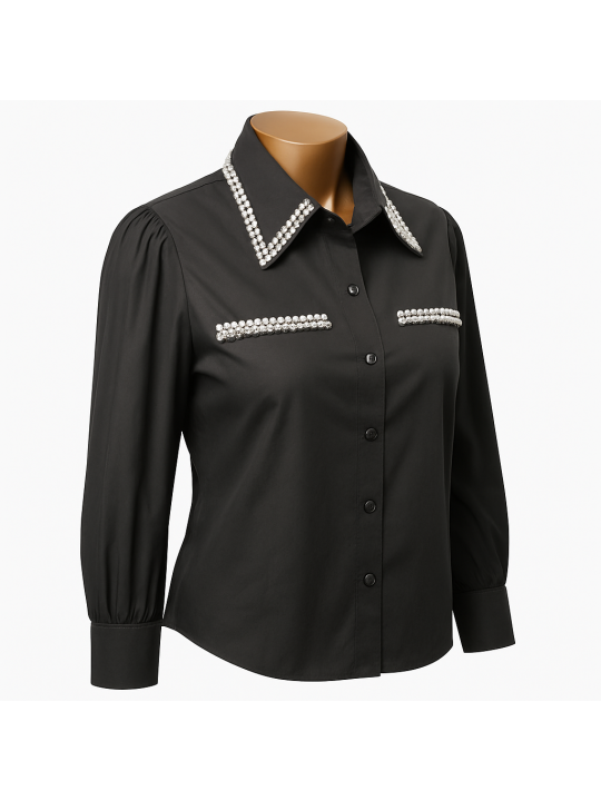 Camisa Perlas de satén