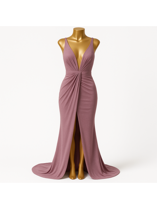 Vestido drapeado escarcha