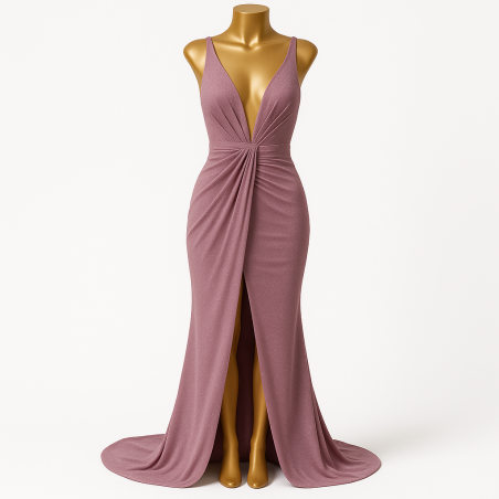 Vestido drapeado escarcha