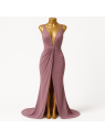 Vestido drapeado escarcha