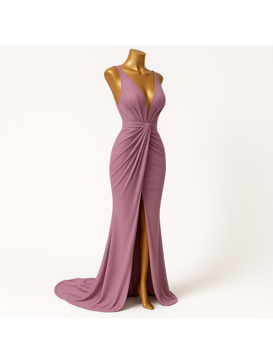 Vestido drapeado escarcha