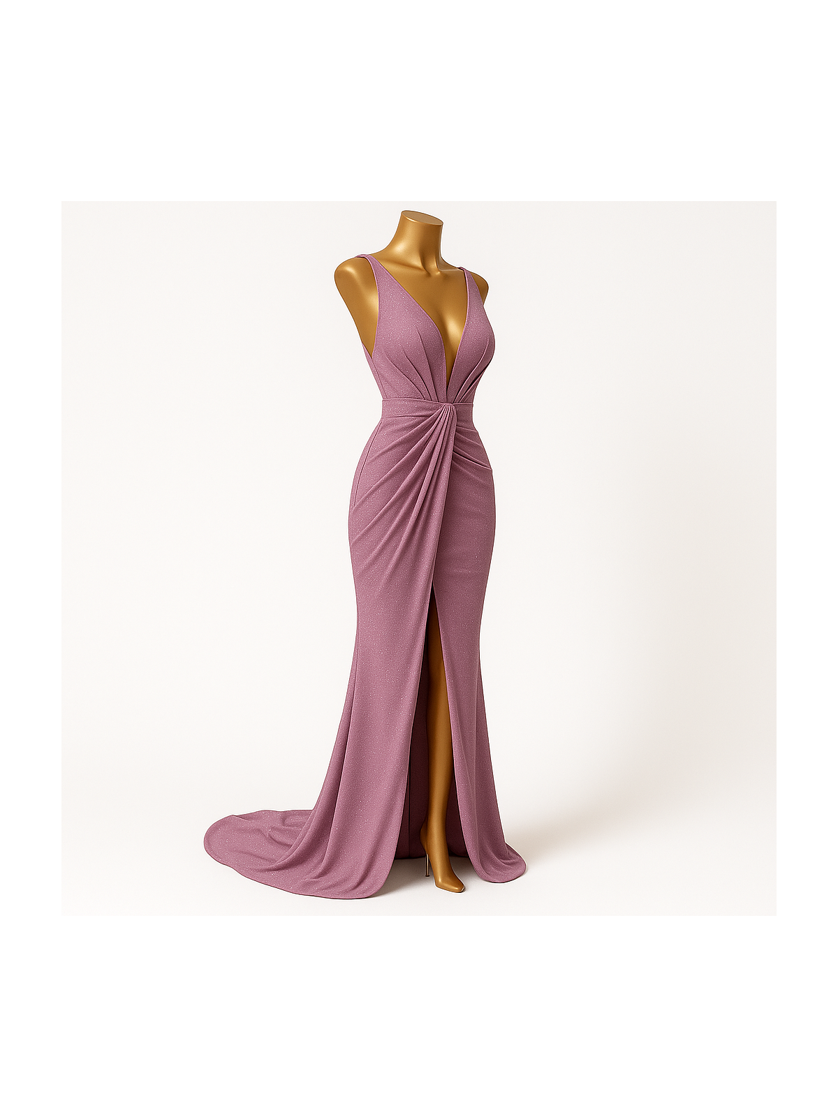 Vestido drapeado escarcha