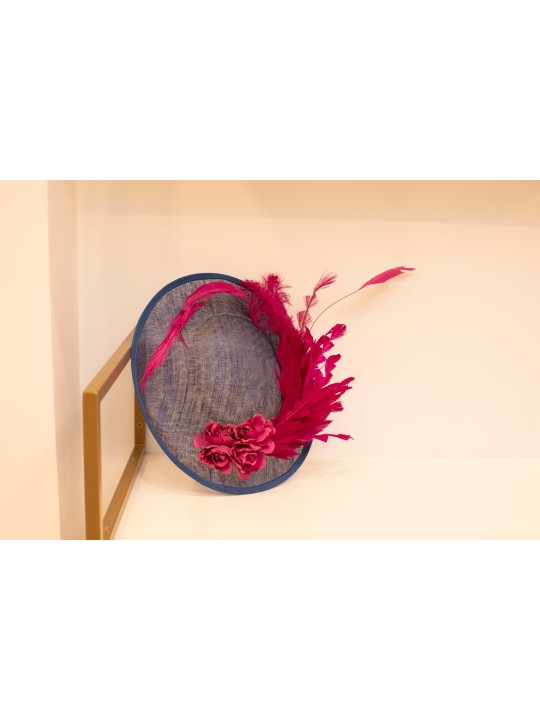 Tocado Paja & Plumas Naturales