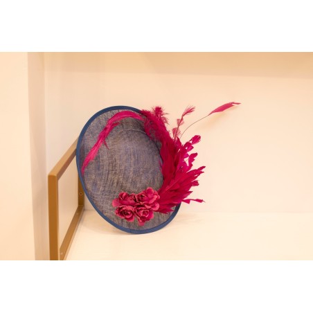 Tocado Paja & Plumas Naturales