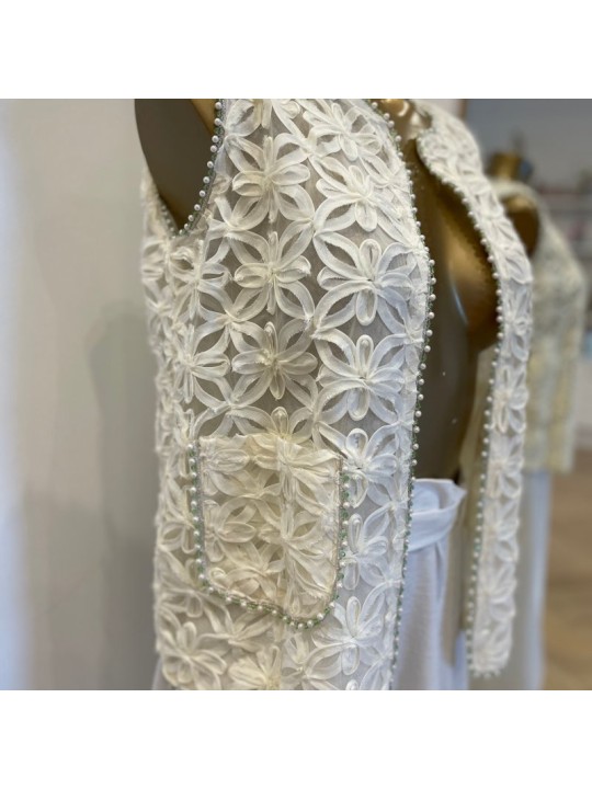 Chaleco Encaje & Perlas Boho