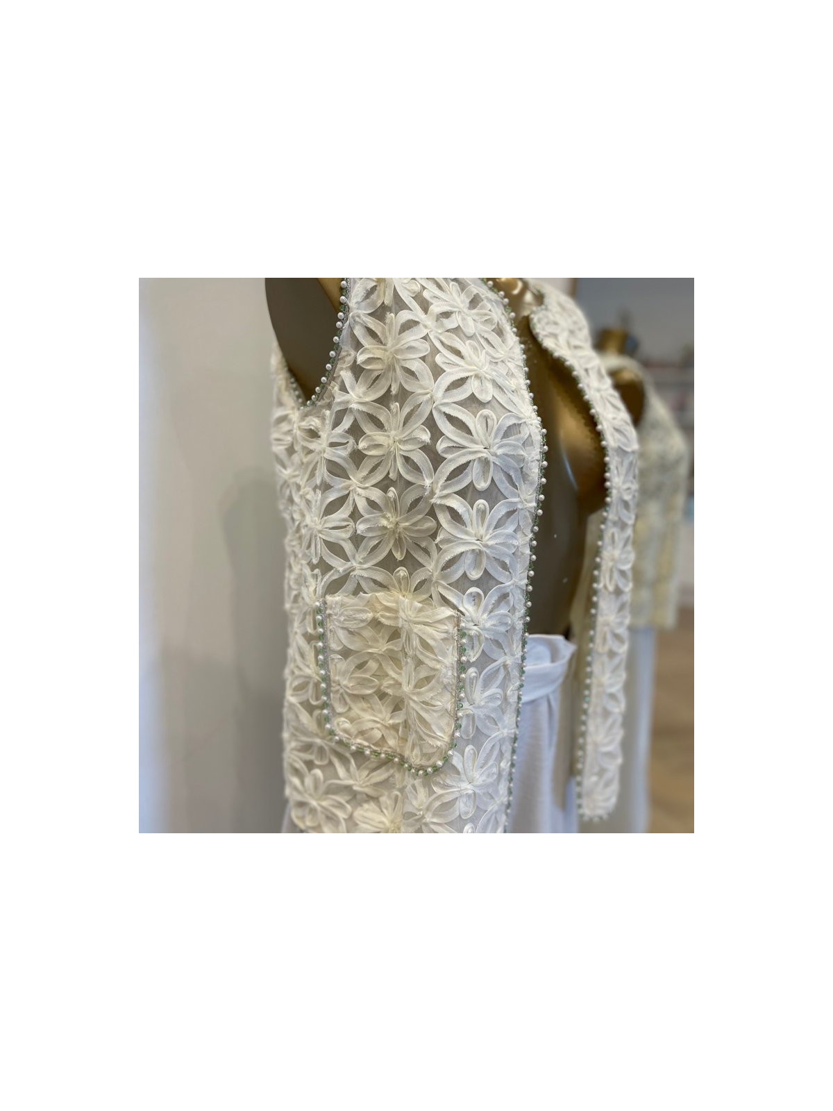 Chaleco Encaje & Perlas Boho
