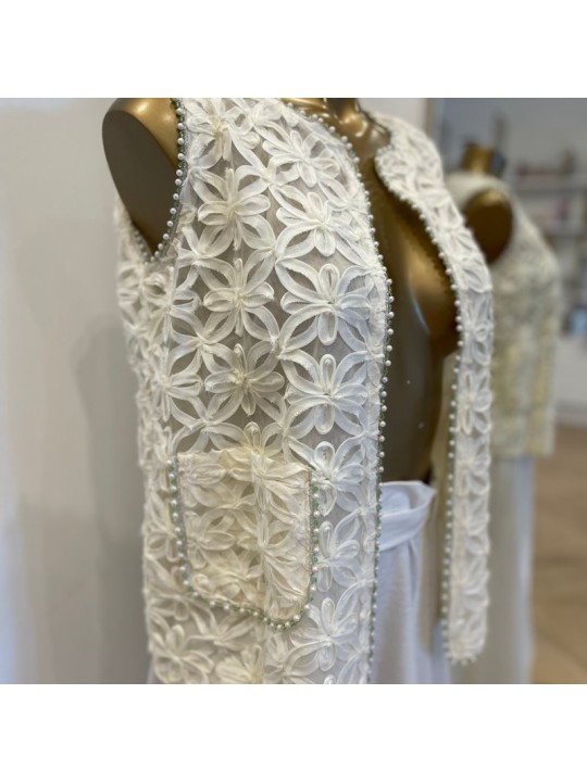 Chaleco Encaje & Perlas Boho