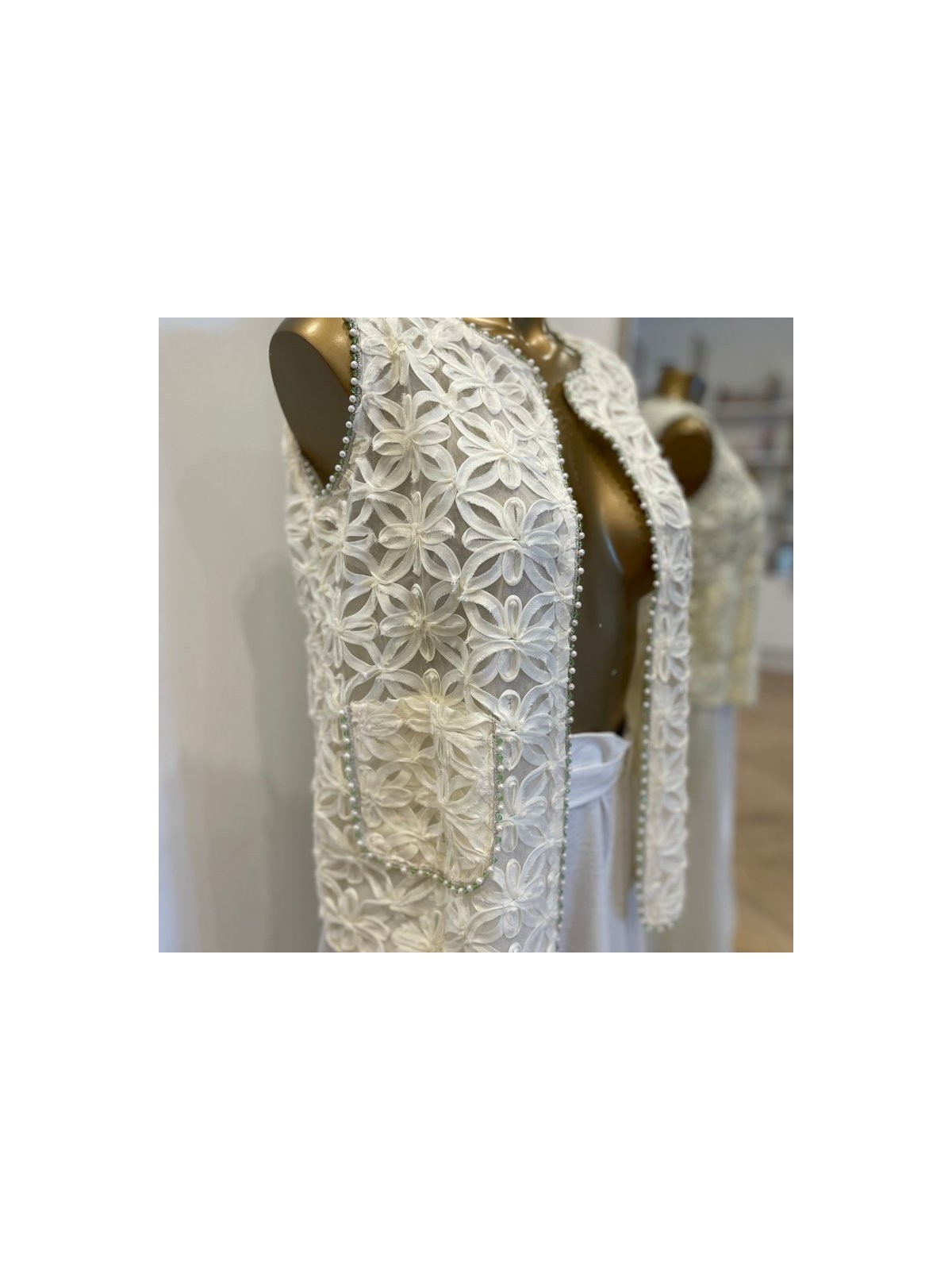 Chaleco Encaje & Perlas Boho