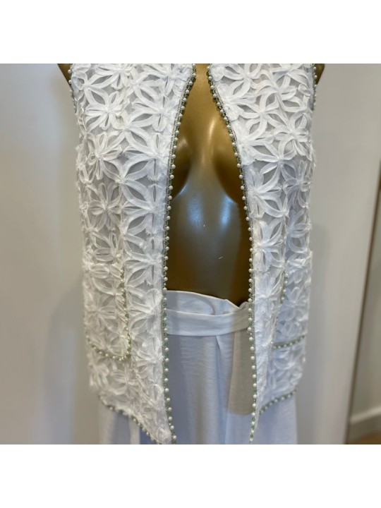 Chaleco Encaje & Perlas Boho