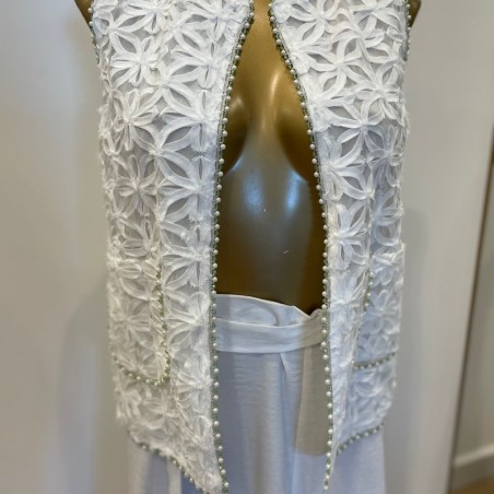 Chaleco Encaje & Perlas Boho