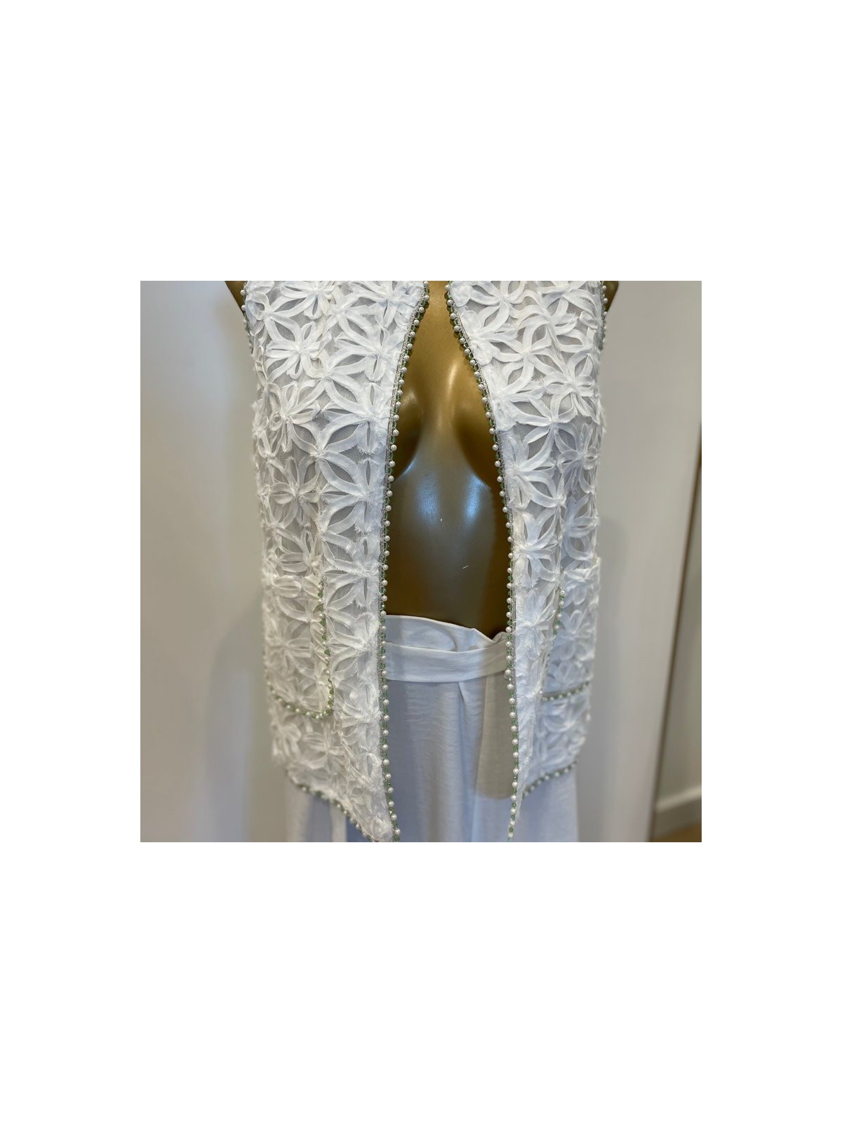 Chaleco Encaje & Perlas Boho