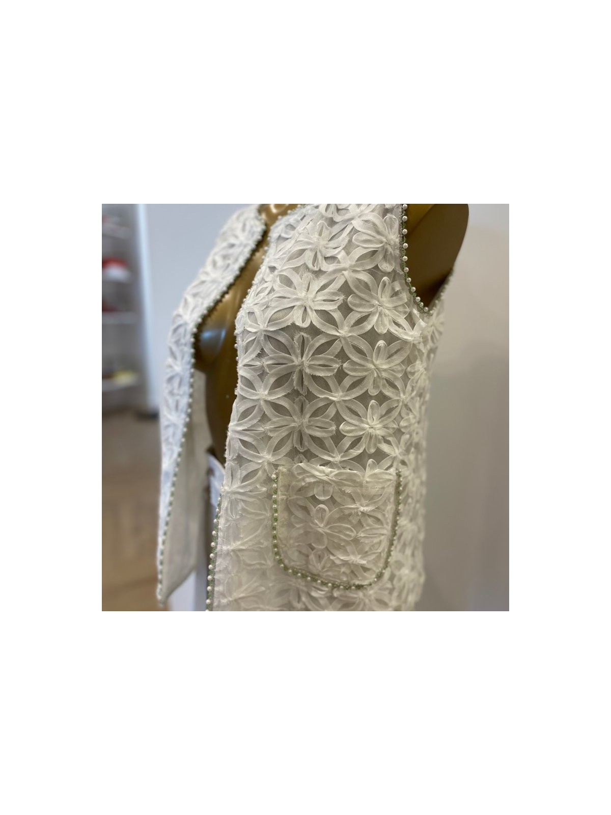 Chaleco Encaje & Perlas Boho