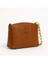 Bolso de piel Alma Camel Baguette